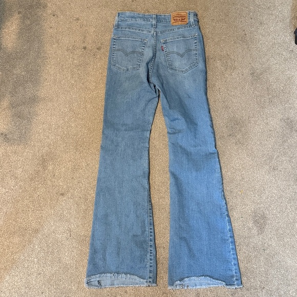 Levi’s 726 Light Wash Raw Hem Flare Jeans Size 26 - Picture 3 of 6